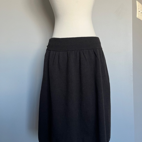 Eileen Fisher 100% Merino Wool Brown Midi Casual Winter Skirt - Picture 5 of 11